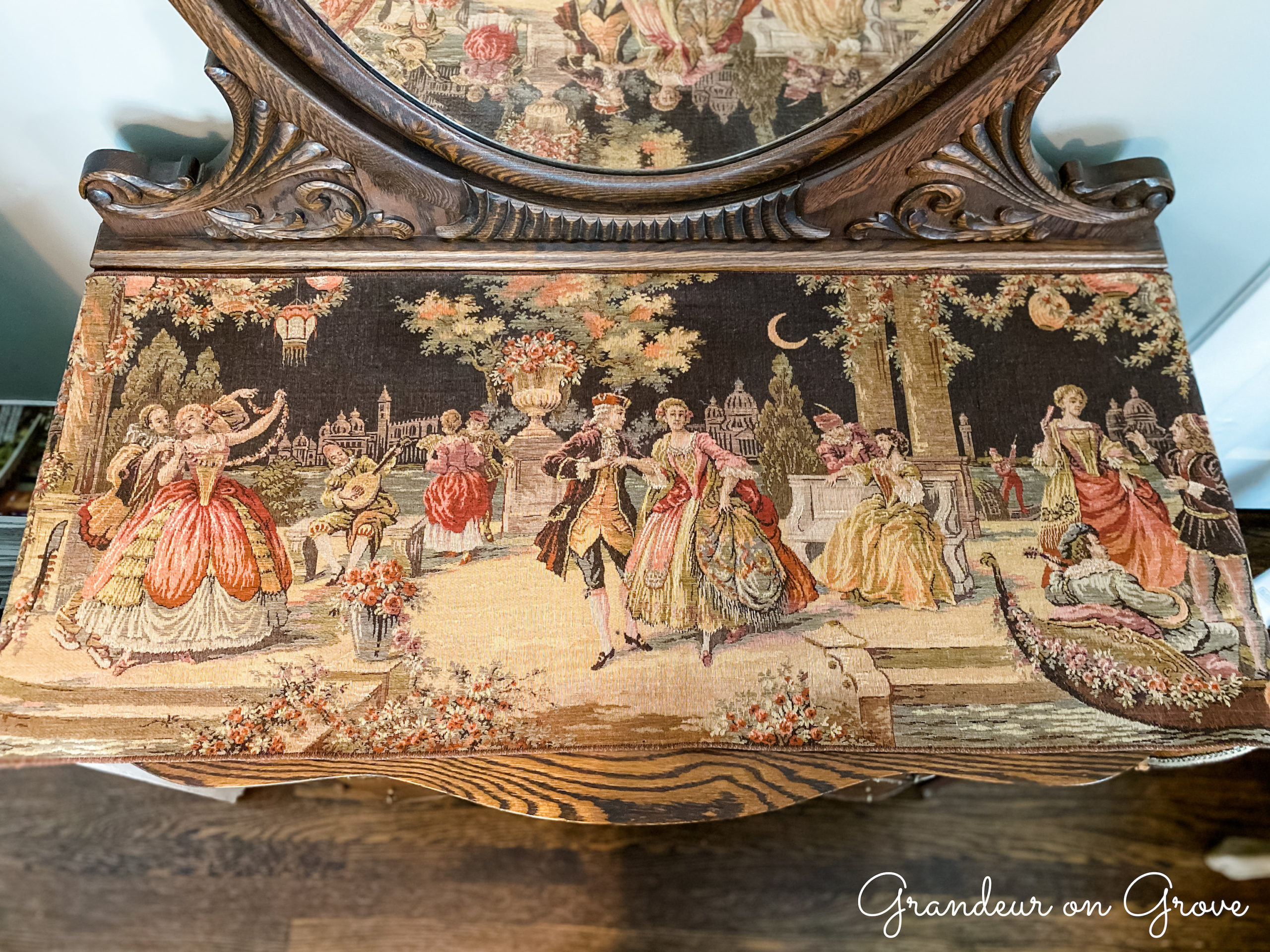 Belgian style woven tapestry with royal scene 1