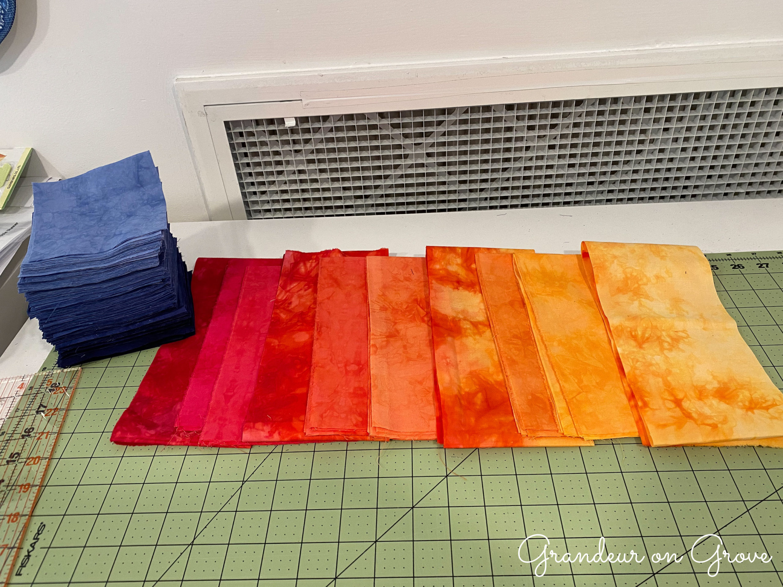 fabric selection of puff quilt