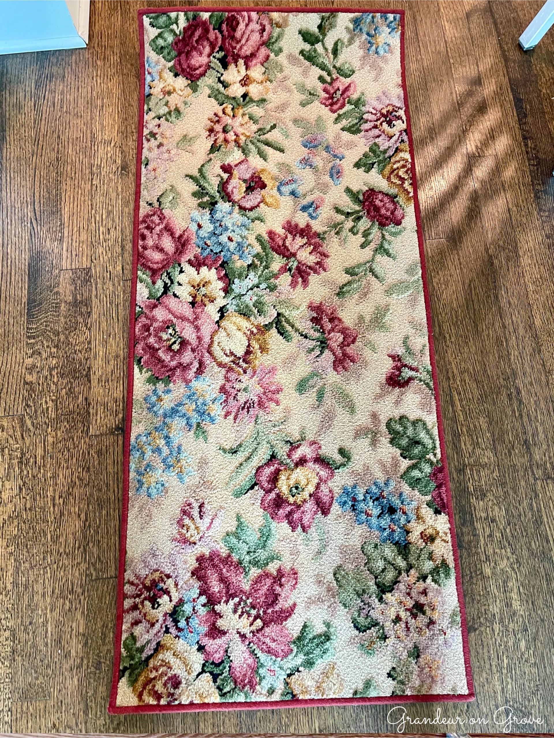 1940's carpet scrap made into a runner